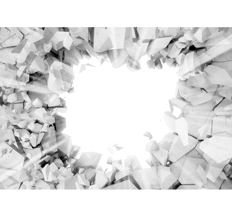 Fototapete 3D gebrochene betonstruktur - TenStickers