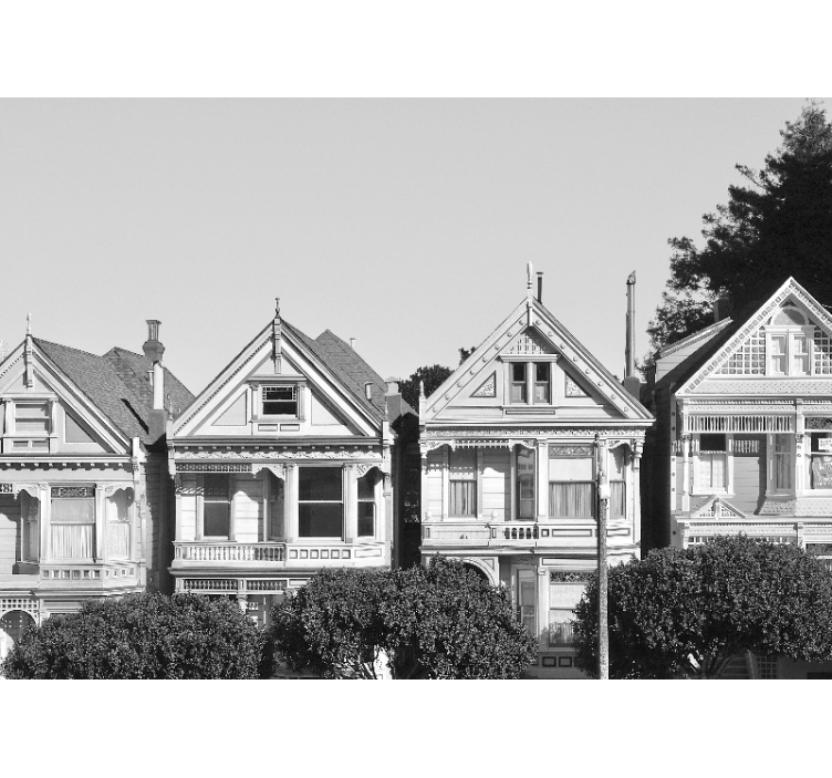 Fototapete Städte viktorianische häuserreihe - TenStickers