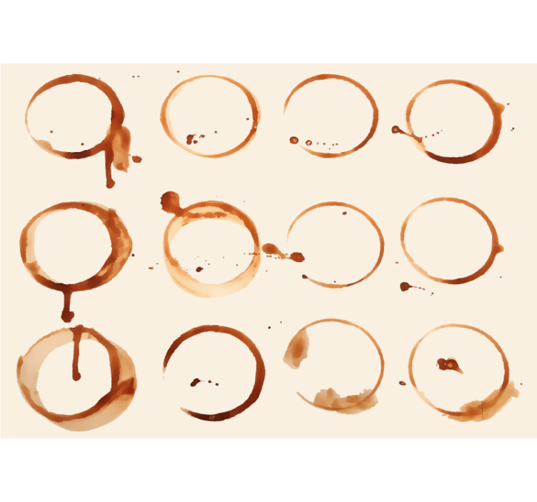 Fototapete Küche kaffeeringmuster - TenStickers