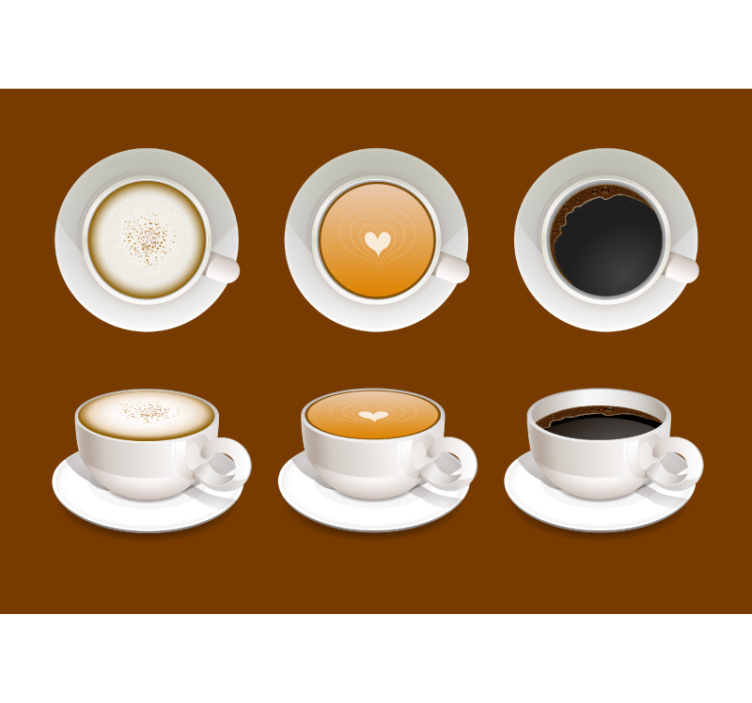 Fototapete Spruch kaffeetassen-designs - TenStickers