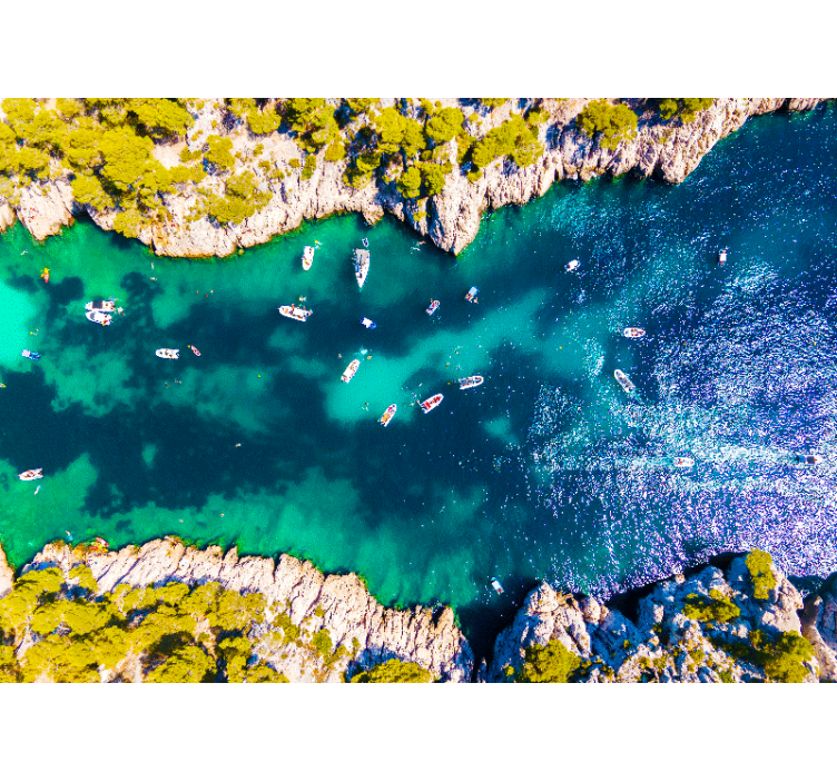 Fototapete Landschaft luftaufnahme der küste - TenStickers