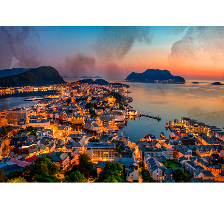 Fototapete Städte malerischer blick auf die küste - TenStickers