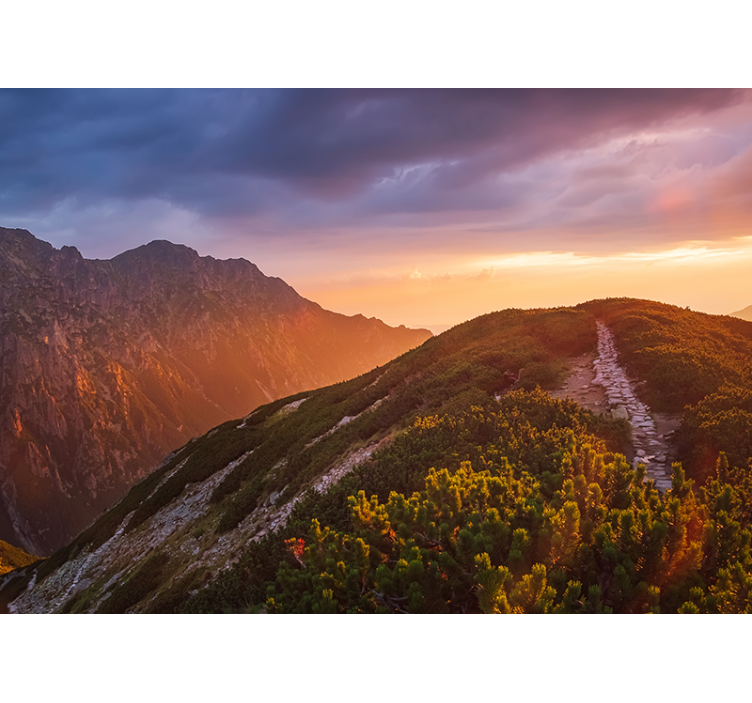 Fototapete Berge dämmerung am grand mountain - TenStickers