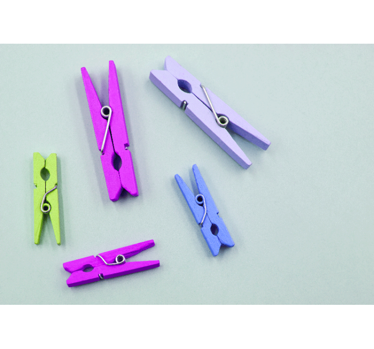 Fototapete weitere Muster bunte wäscheklammern anordnung - TenStickers