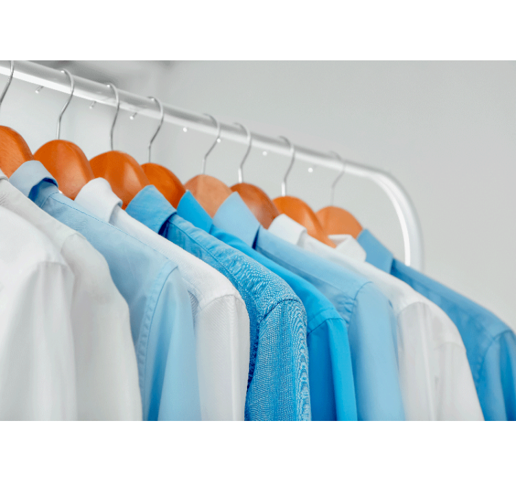 Fototapete weitere Muster hängende blaue hemden - TenStickers