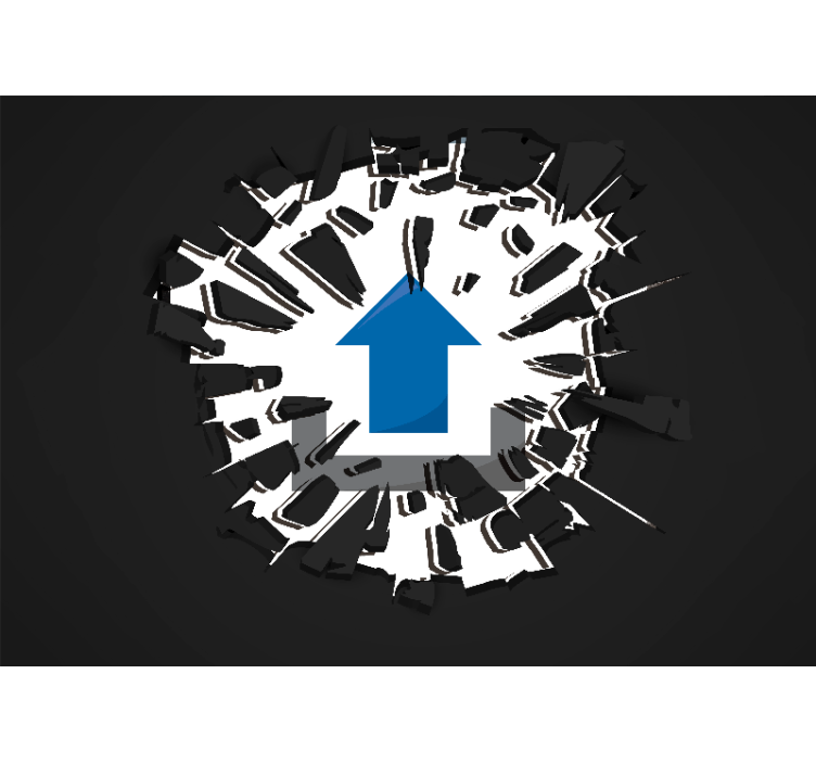 Fototapete 3d durchbrechender ausblick - TenStickers