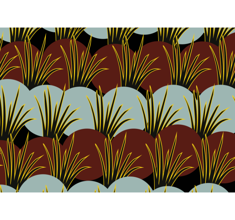 Fototapete natur mit stilisierten grasmustern - TenStickers