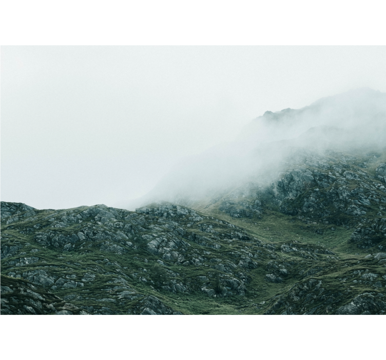 Fototapete Berge ansichten im dichten nebel - TenStickers