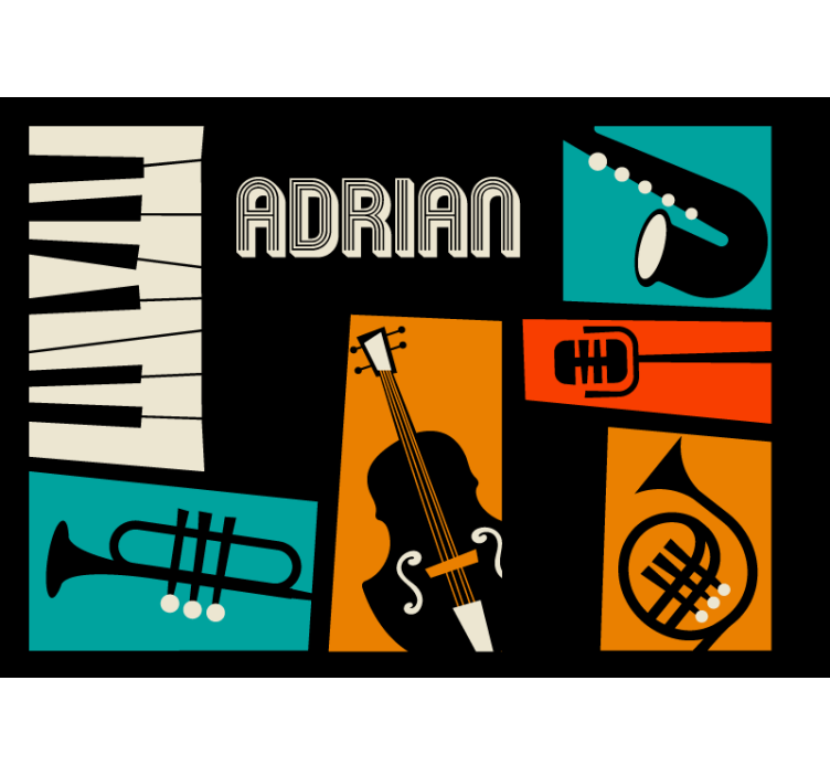 Fototapete musik mit lebendigen musikinstrumenten - TenStickers