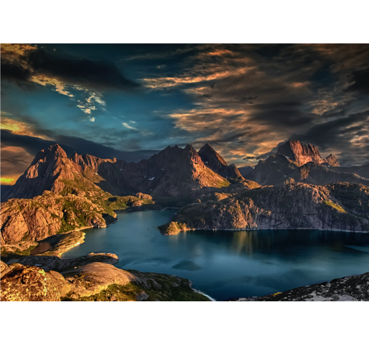 Fototapete landschaft majestätischer bergsee - TenStickers