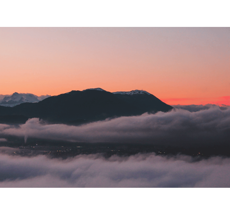 Fototapete landschaft berg sonnenuntergang ansicht - TenStickers