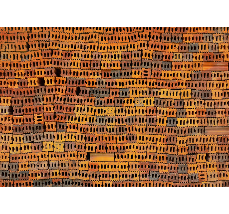 Fototapete ziegel im gestapelten mauerwerk design - TenStickers