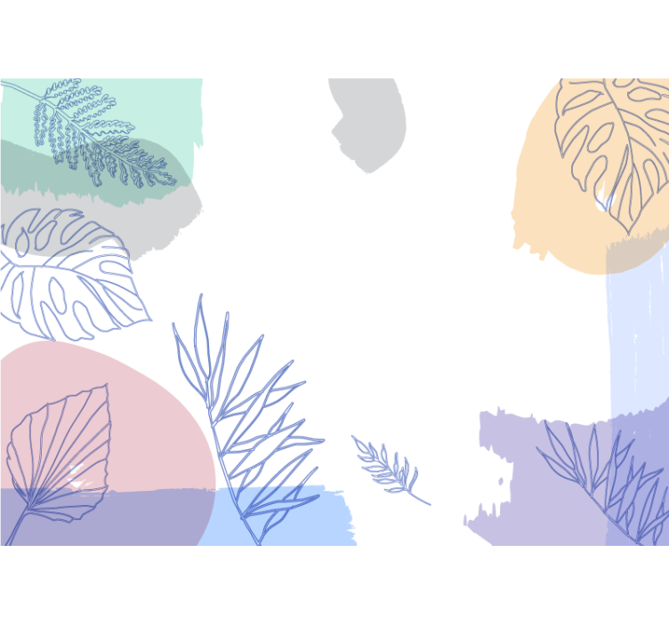 Fototapete natur mit blattförmigen geometrischen formen - TenStickers