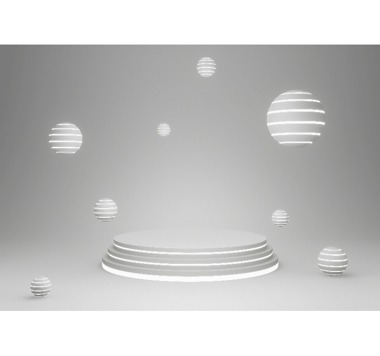 Fototapete abstrakt geometrische schwebende formen - TenStickers