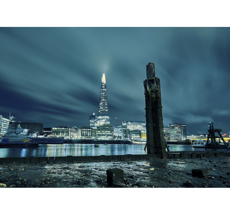 Fototapete london shard tower bei nacht - TenStickers