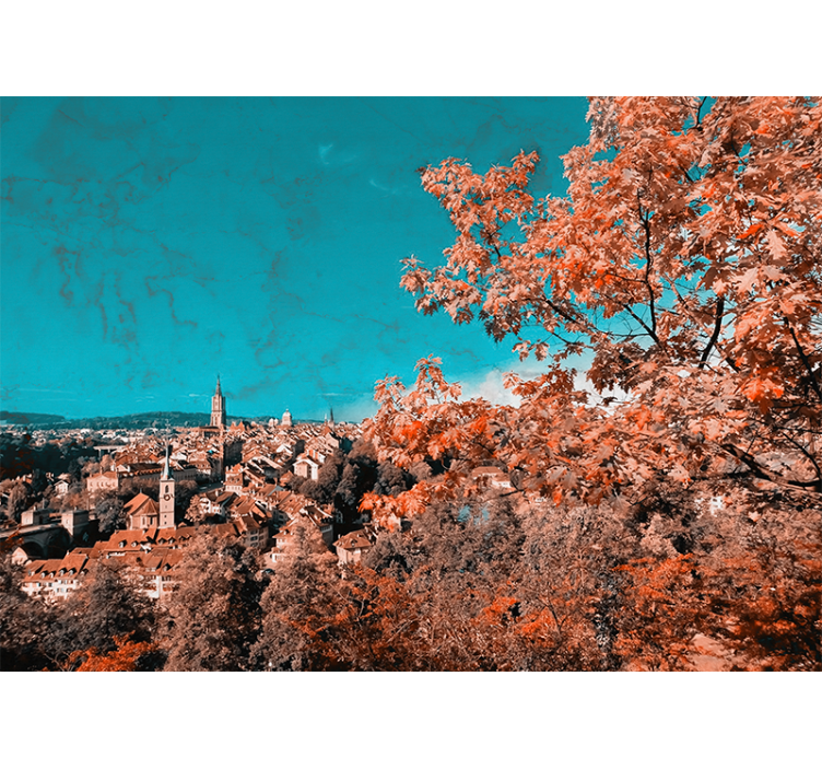 Fototapete landschaft lebendige herbstlandschaft - TenStickers