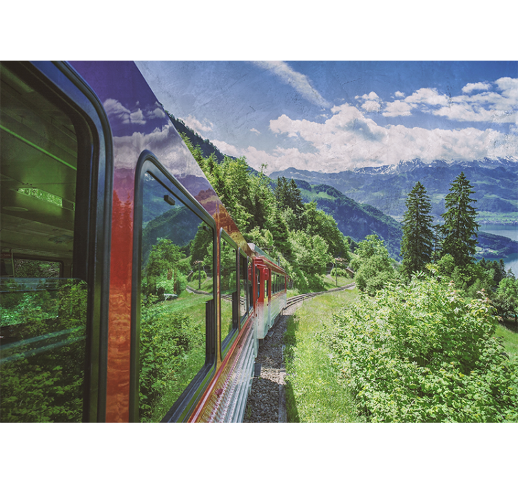 Fototapete landschaft bergbahnreise - TenStickers