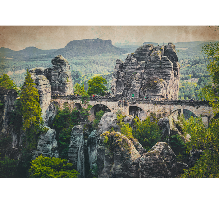 Fototapete landschaft bastei brücke ansicht - TenStickers