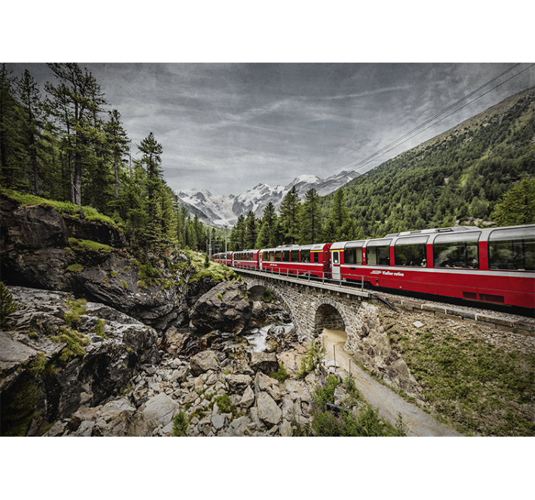 Fototapete städte mit bergbahnreise - TenStickers