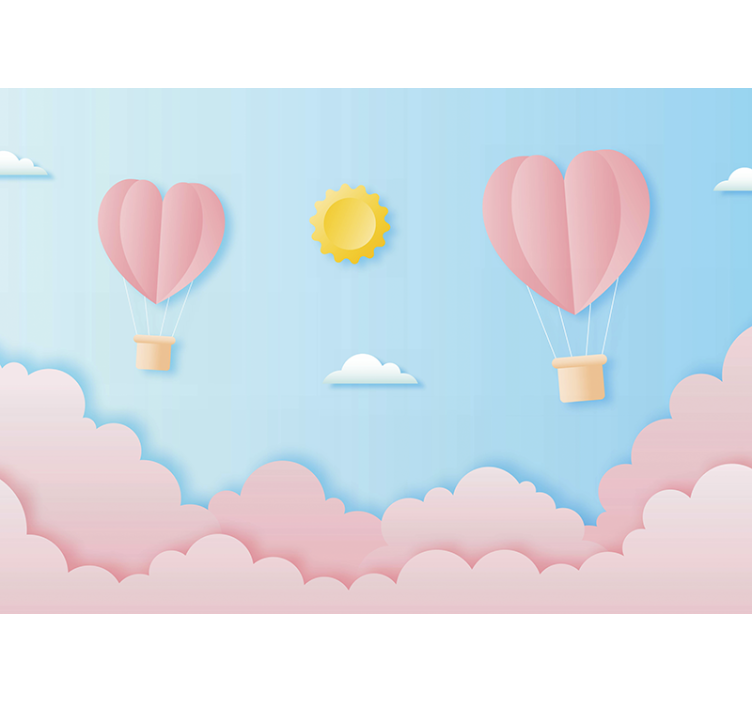 Fototapete liebe mit herzballons - TenStickers
