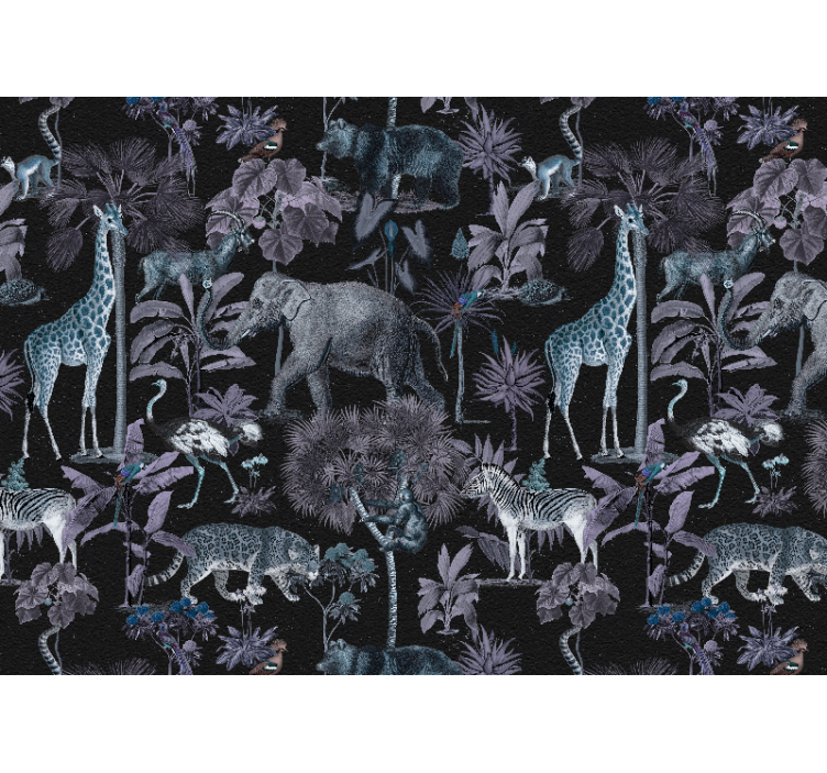 Fototapete Wohnzimmer Dschungel mit blättern - TenStickers