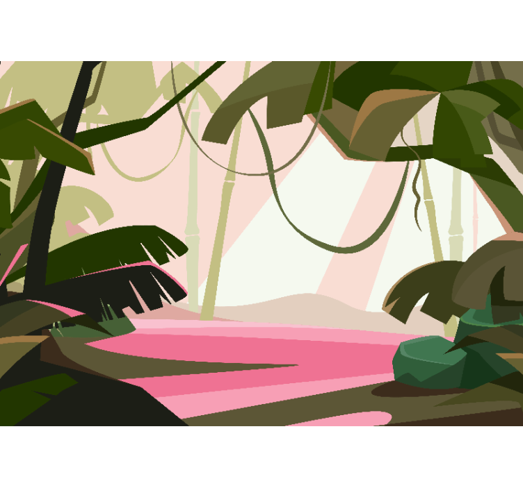 Fototapete dschungel üppige tropische szene - TenStickers