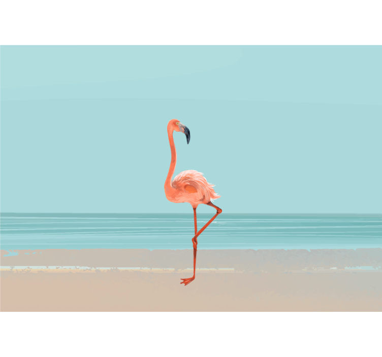 Fototapete meer flamingo am ufer - TenStickers
