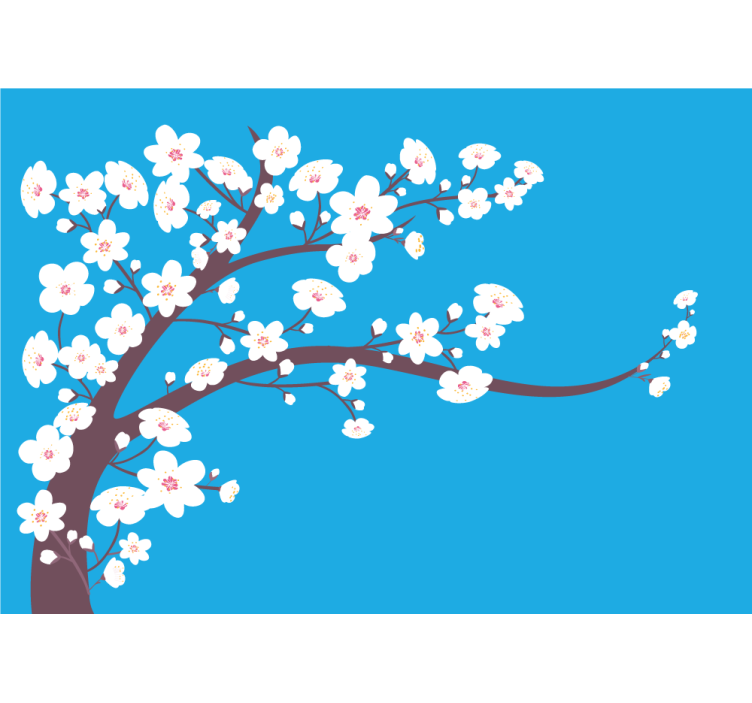 Fototapete blumen sakura-blütenzweig - TenStickers