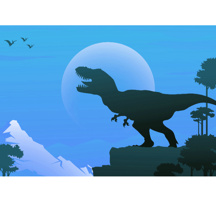 Fototapete tiere tyrannosaurus rex silhouette - TenStickers