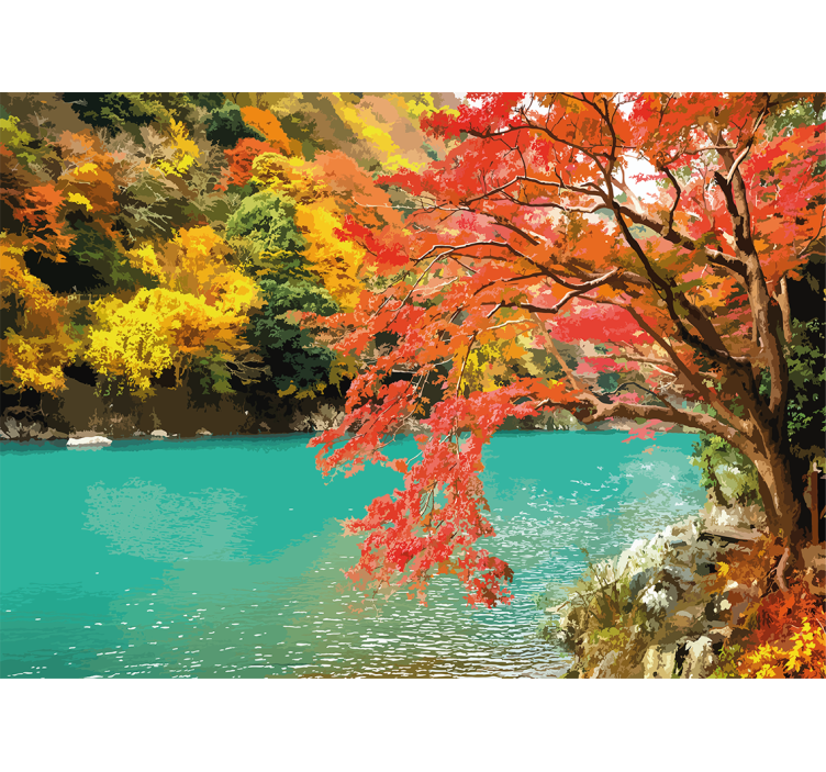 Fototapete natur lebendige herbstlandschaft - TenStickers