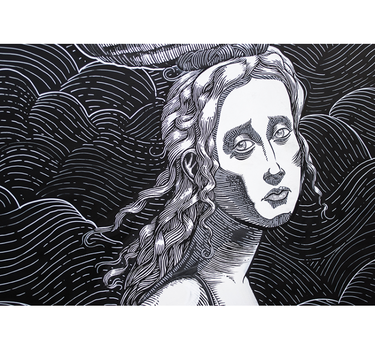 Fototapete kunst detailliertes frauenporträt - TenStickers