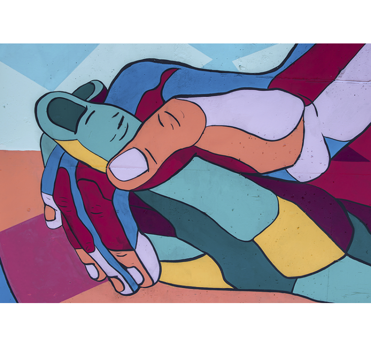 Fototapete Klassische Kunst Bunte komische hände - TenStickers