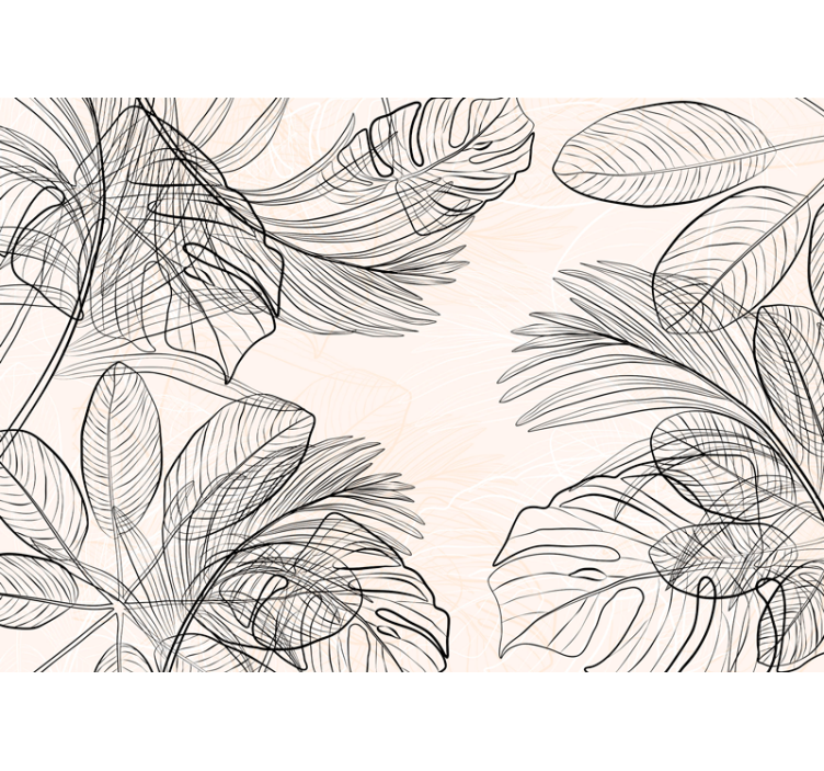 Fototapete Badezimmer Warme farbige dünne blattformen - TenStickers