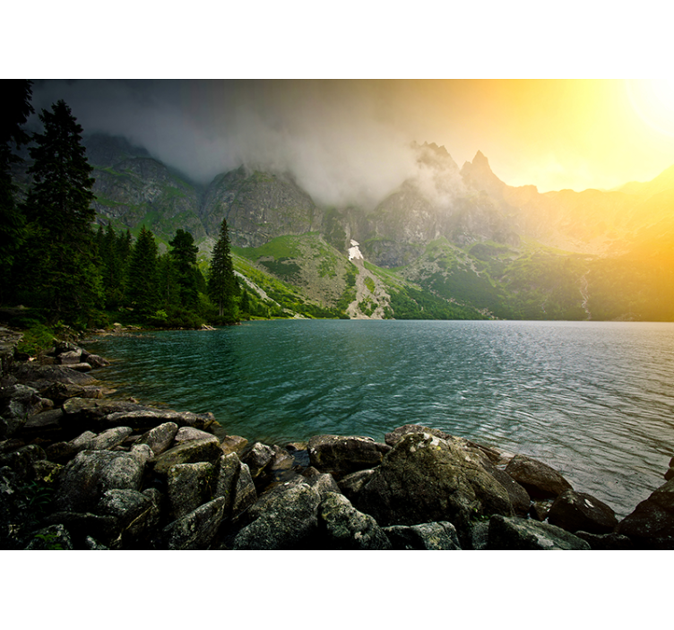 Fototapete landschaft bergsee aussicht - TenStickers