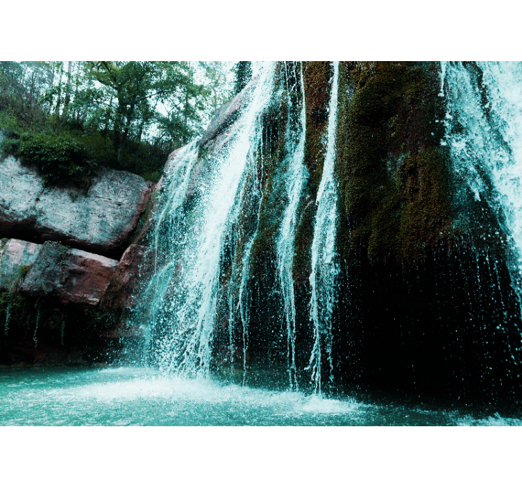 Fototapete Wasserfall Blaues Wasser wasservoll - TenStickers