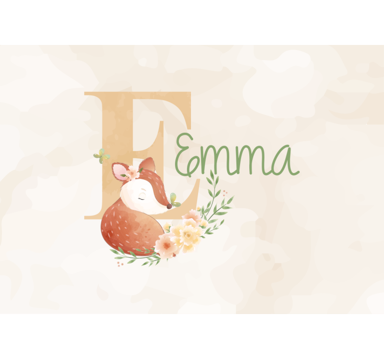 Fototapete kinderzimmer mit personalisiertem fuchsdesign - TenStickers