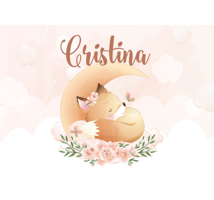 Fototapete personalisiert design schlafender fuchs - TenStickers