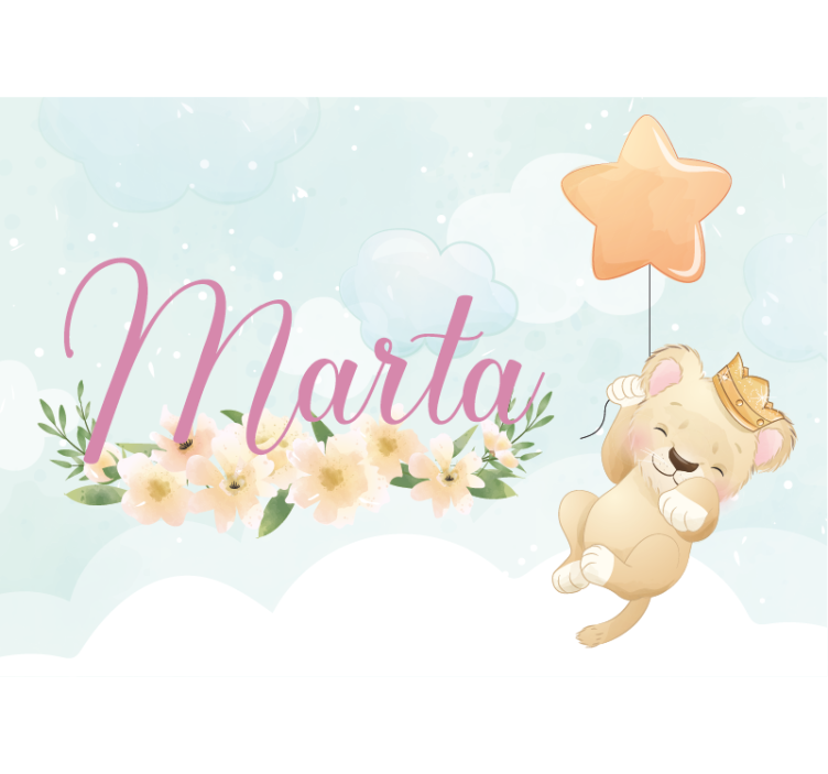 Fototapete kinderzimmer süßer löwe mit ballon - TenStickers