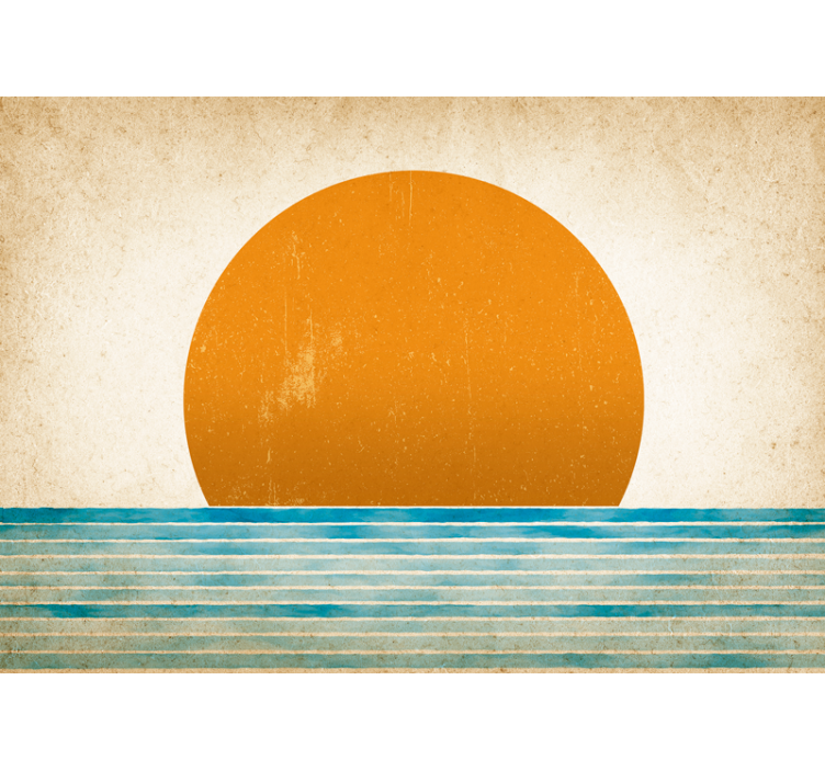 Fototapete landschaft sonnenuntergang über wasser - TenStickers