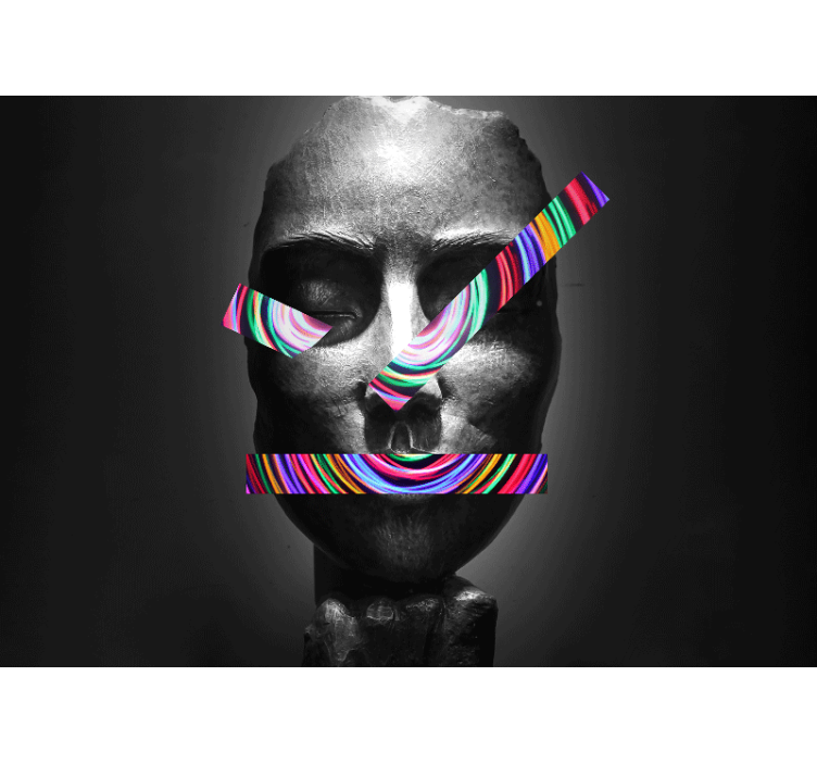 Fototapete kunst abstrakte gesichtszüge - TenStickers