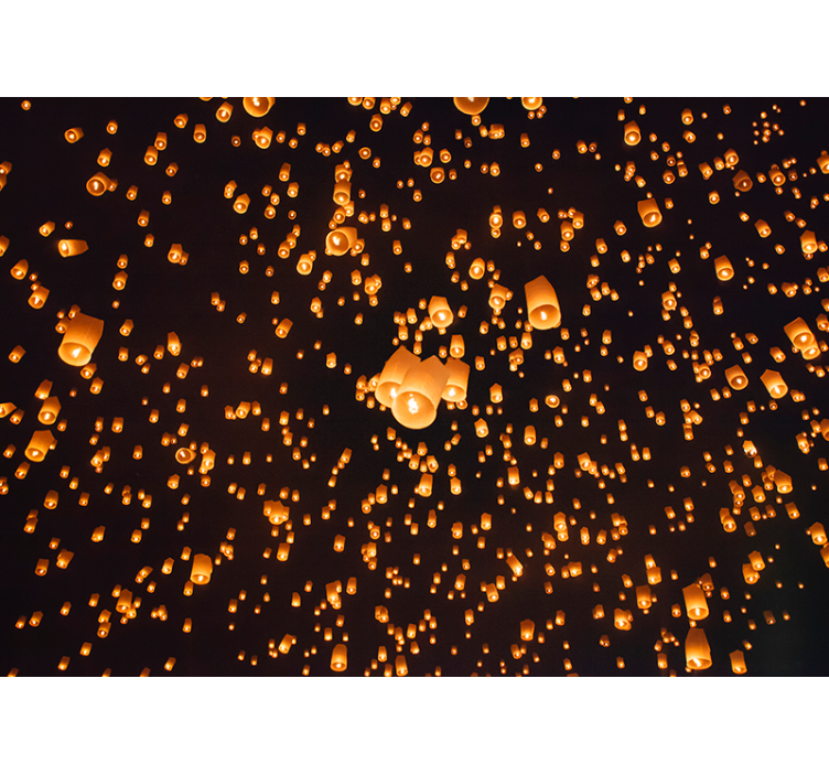 Fototapete Eingang fest der schwimmenden laternen - TenStickers