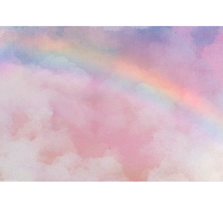 Fototapete Babyzimmer Regenbogen in babyrosa wolken - TenStickers