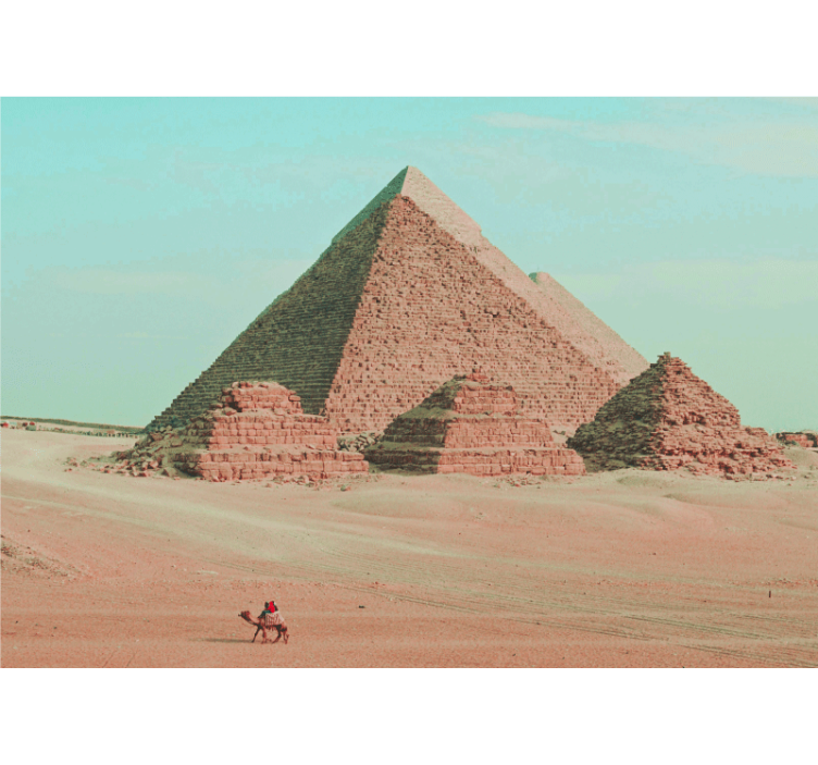 Fototapete städte mit pyramiden und kamelen - TenStickers