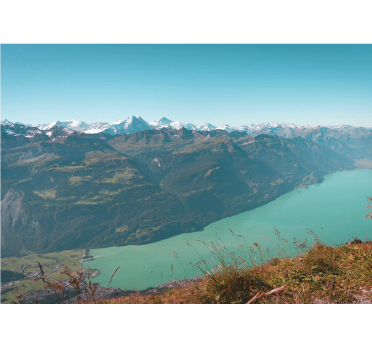 Fototapete landschaft alpenblick am see - TenStickers