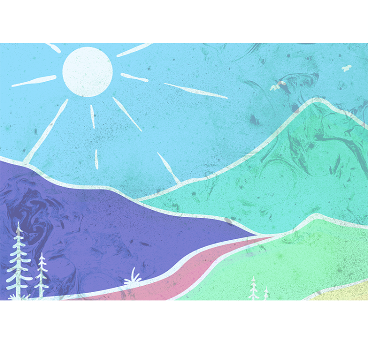 Fototapete landschaft gebirgslandschaft szene - TenStickers