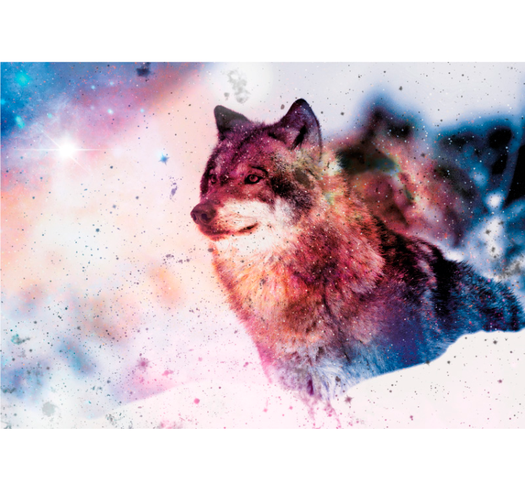 Fototapete tiere einsamer kosmischer wolf - TenStickers