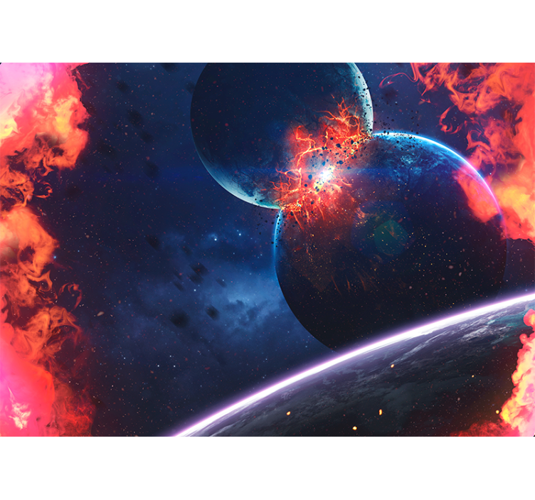 Fototapete weltraum explosive kosmische kollision - TenStickers
