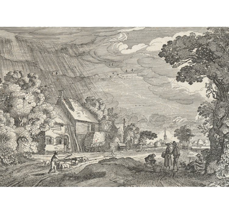 Fototapete landschaft ländliche szene darstellung - TenStickers