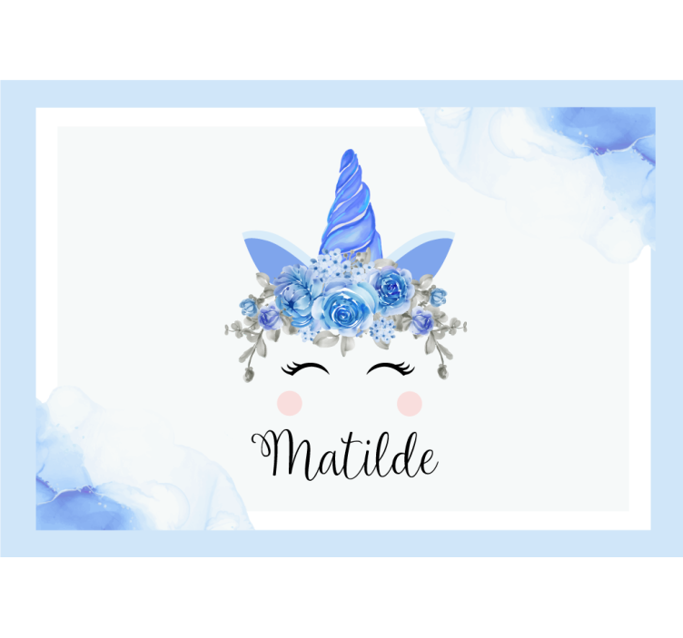 Fototapete kinderzimmer mit bezaubernder einhornillustration - TenStickers