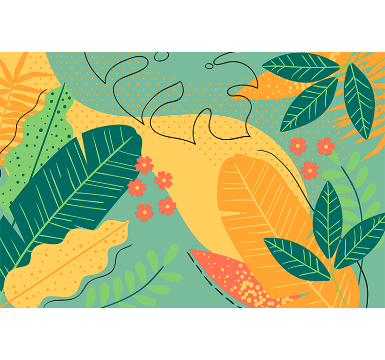 Fototapete natur mit tropischem blätterdesign - TenStickers